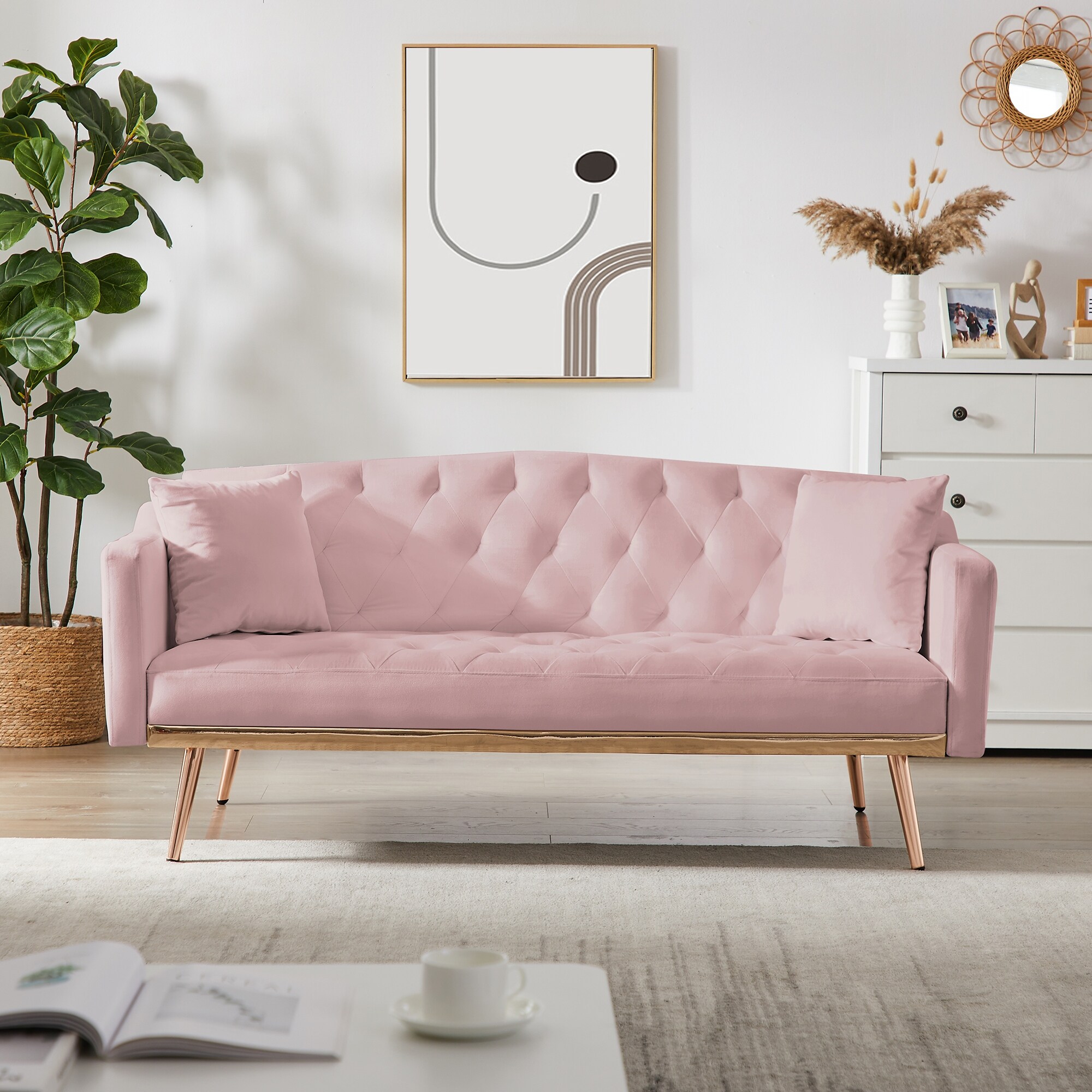 Light deals pink futon