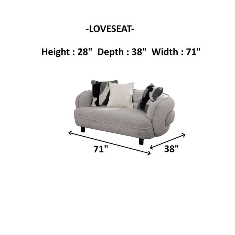 Romulo 3 Pieces Living Room Sets 1 Sofa 1 Love seat 1 Chair