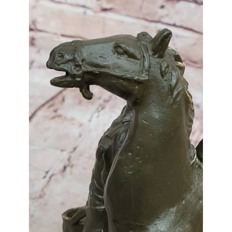 Cowgirl With Rearing Horse Bronze Sculpture - Western Ranch Equestrian Art