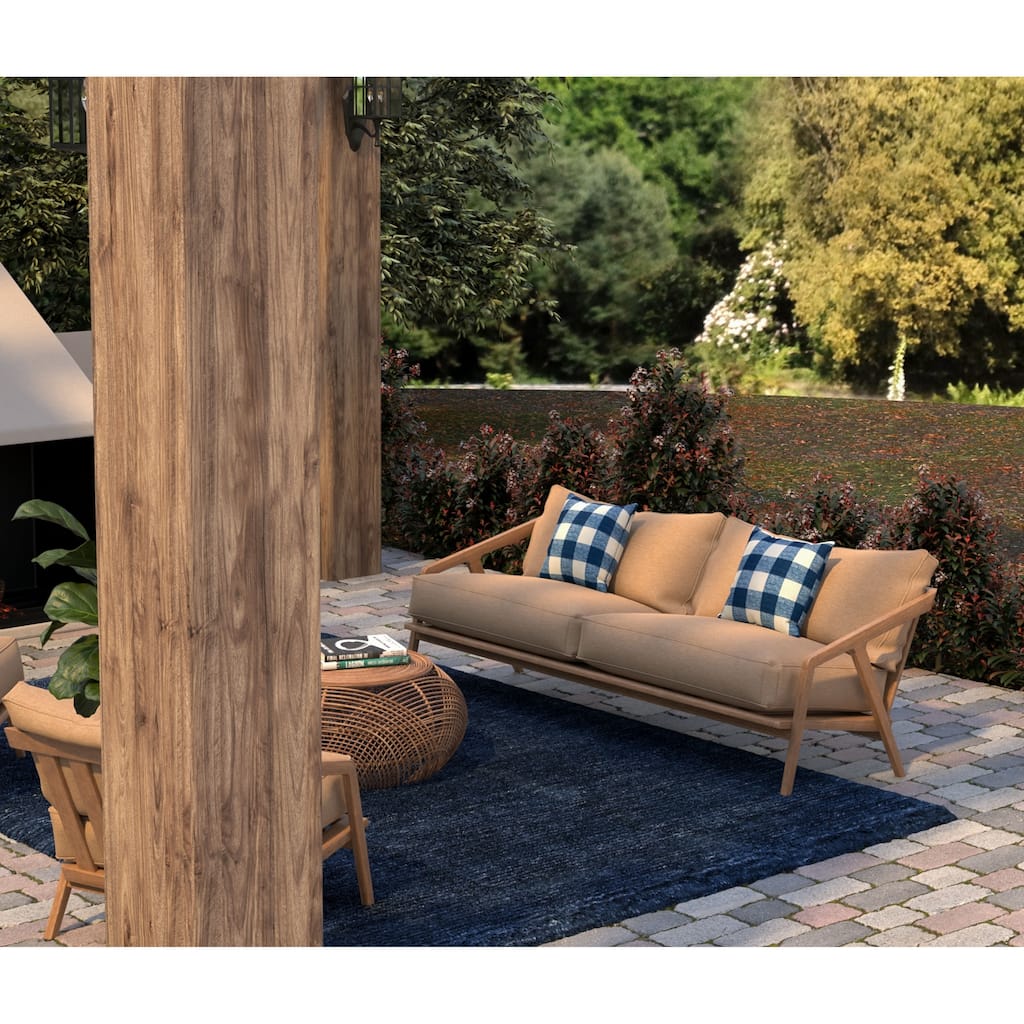 Rizzy Home Plaid Transitional Outdoor Throw Pillow