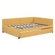 preview thumbnail 33 of 98, L-Shaped Backrest Daybed Upholstered Daybed Frame Classic Wood Slats Design with 2 Storage Drawers or Trundle, Full Size