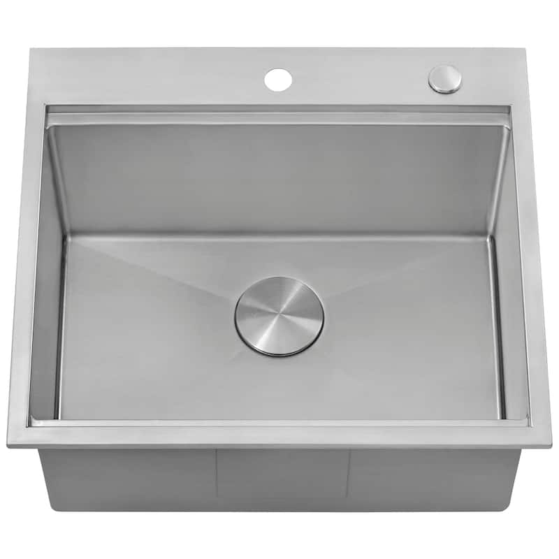 Ruvati 25 x 22 x 12 inch Drop-in Topmount Laundry Utility Workstation Sink 16 Gauge Stainless Steel - 25 x 22 - 25 x 22
