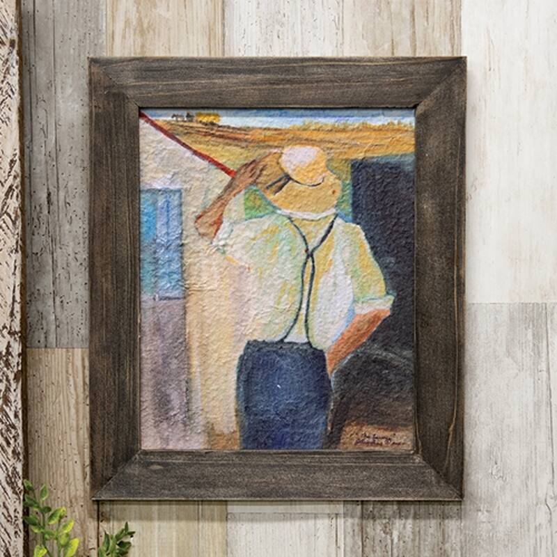 Vintage Style The Farmer Textured Print Framed Wall Art