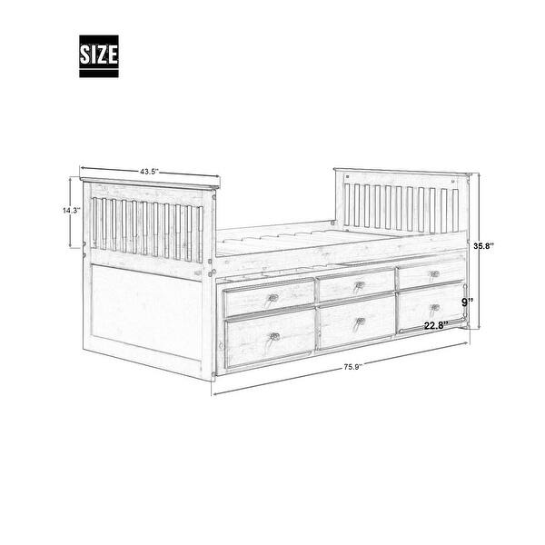 Charming Cottage Style Solid Wood Twin Daybed with Trundle Bed and ...
