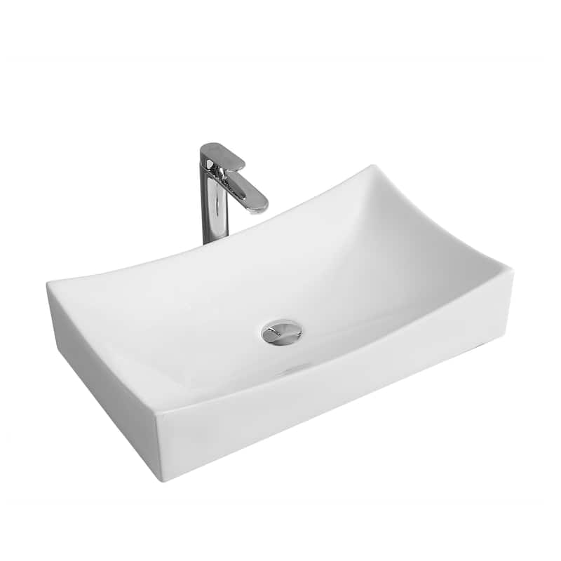 Luminelle 25.5" Rectangle Vessel Bathroom Sink - 23.6" x 15.15" 3.55"