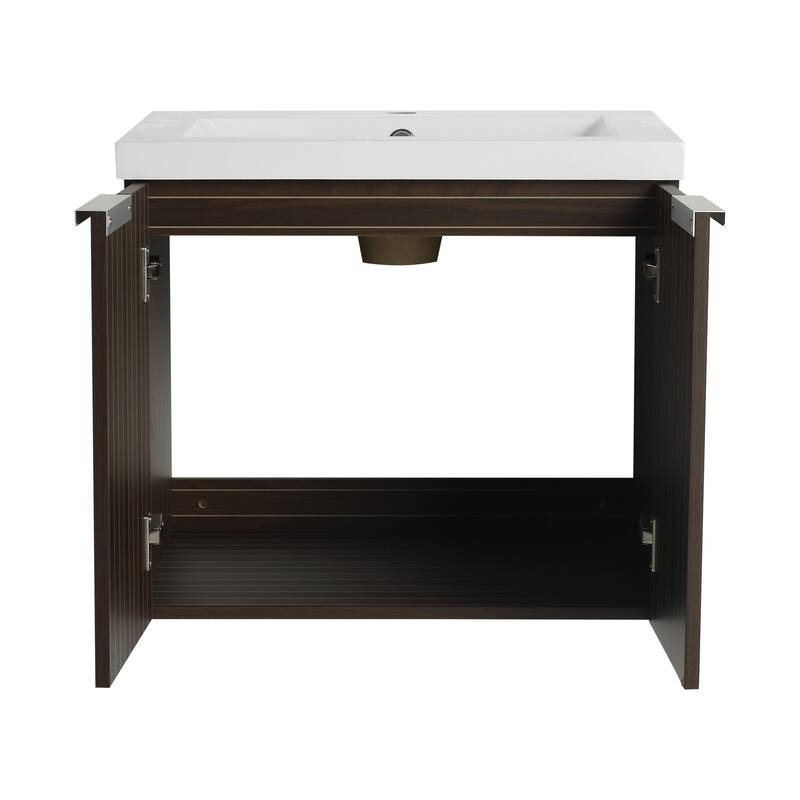 ARTCHIRLY 24/36/48/60/72/84 Inch Bathroom Vanity with Sink, Floating Bathroom Vanity with Soft Close Door and Shelf
