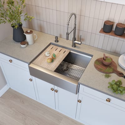 33" Self-Trimming RETRO-FIT Short Apro Stainless Steel Sink