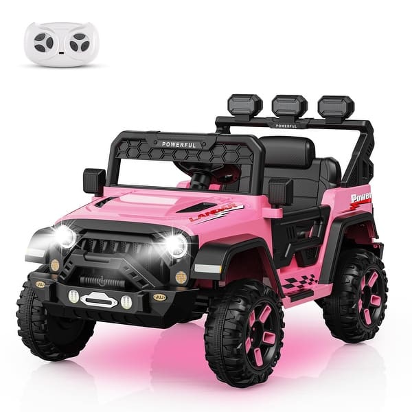 slide 2 of 28, Ride on Car with 2.4G Remote Control, 12V Battery Powered Electric Car for Kids Pink
