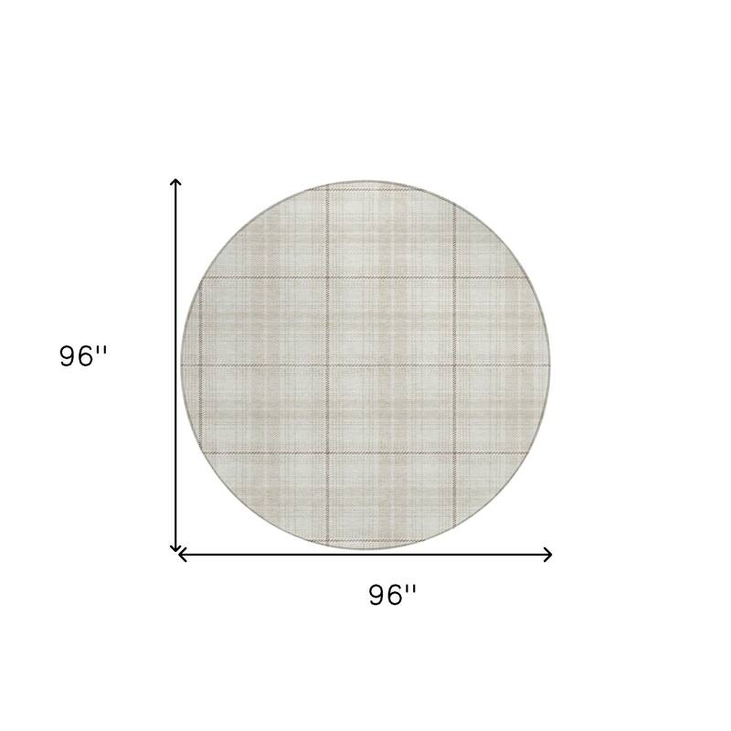 HomeRoots Plaid Transitional Rectangle Outdoor Rug