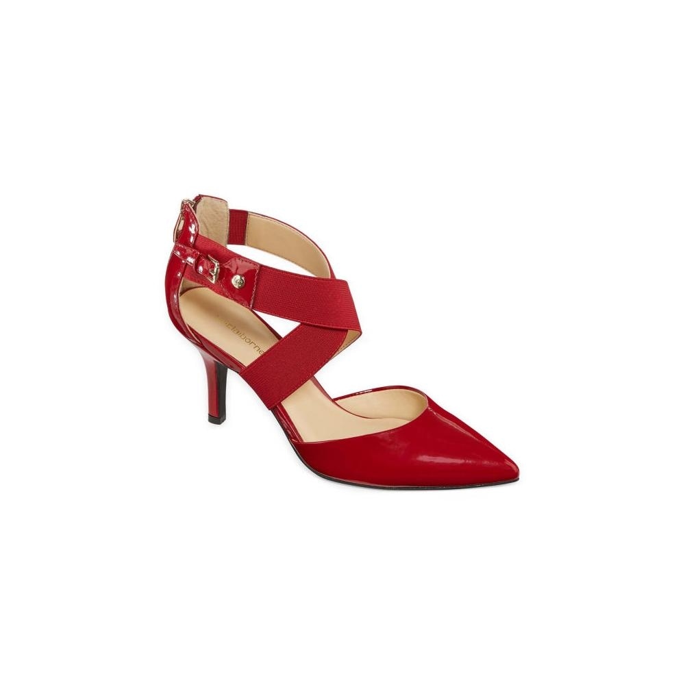liz claiborne womens keegan pumps elastic pointed toe stiletto heel