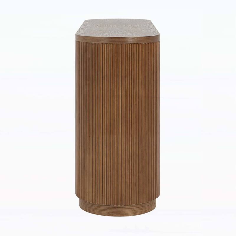 Modern Entryway Console Table with Open Shelf & Elegant Wood Grain