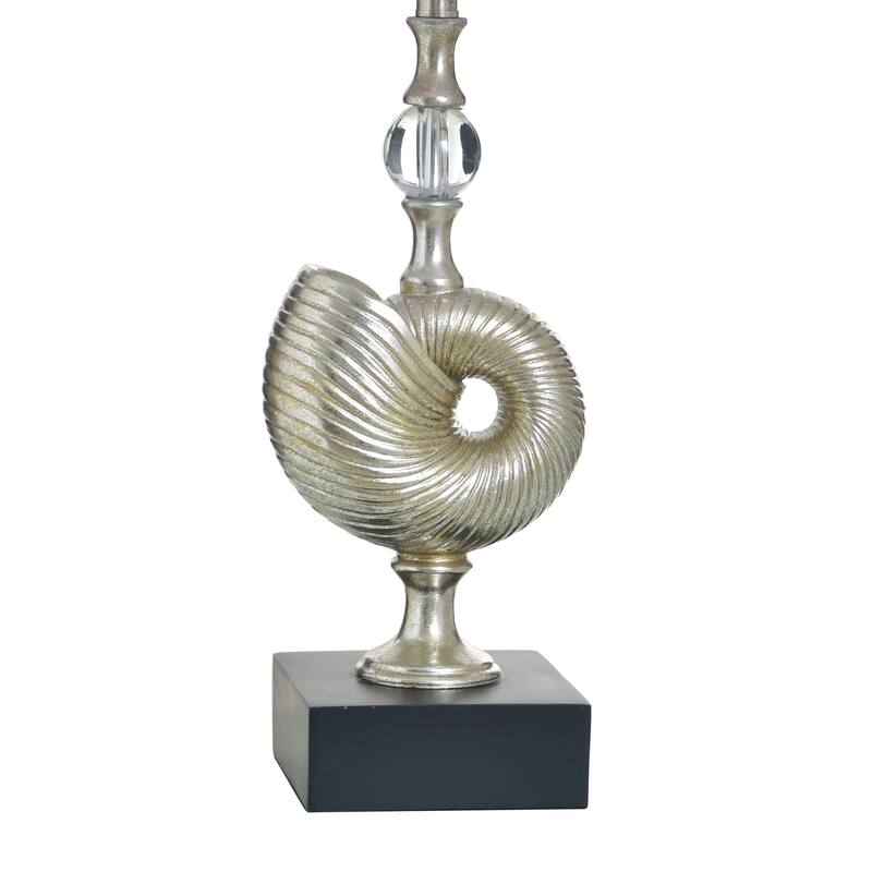 StyleCraft Poly Table Lamp - Samobor Silver - White Shade