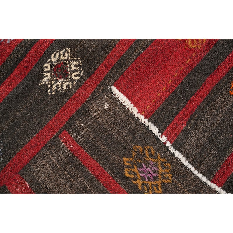 Hand Woven Oriental 100% Wool Carpet Southwestern Tribal Red Kilim Area Rug - 10' 4'' X 6' 7''