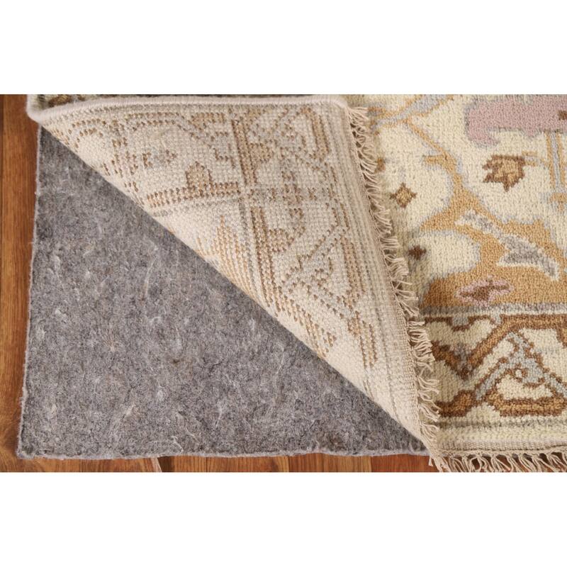 Floral Oushak Style Runner Rug Hand-knotted Wool Carpet - 2'6"x 9'10"