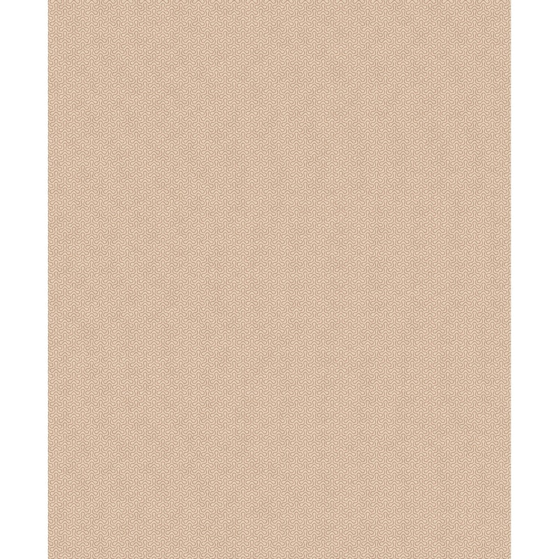 Seabrook Designs Spiro Geometric Unpasted Wallpaper - 20.5 in. W x 33 ft. L - Ivory & Terra Cotta