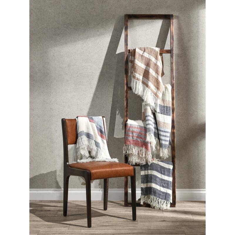 Villa by Classic Home Sherry 100% Belgian Linen Multicolor Throw Blanket