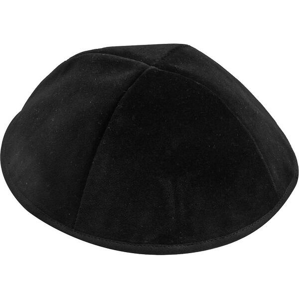 4 Part Black Yarmulke With Rim Israeli Washable Size 6 - Bed Bath