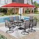 Option Taupe Padded Chair w/ Red Umbrella