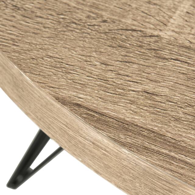 SAFAVIEH Mansel Light Grey / Black Coffee Table - 35.4" x 35.4" x 12.6"