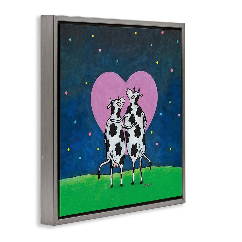 Stupell Loving Significant Udder Framed Floater Canvas Wall Art Design By Roger Straub