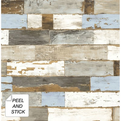 NextWall Colorful Shiplap Peel and Stick Removable Wallpaper - 20.5 in. W x 18 ft. L