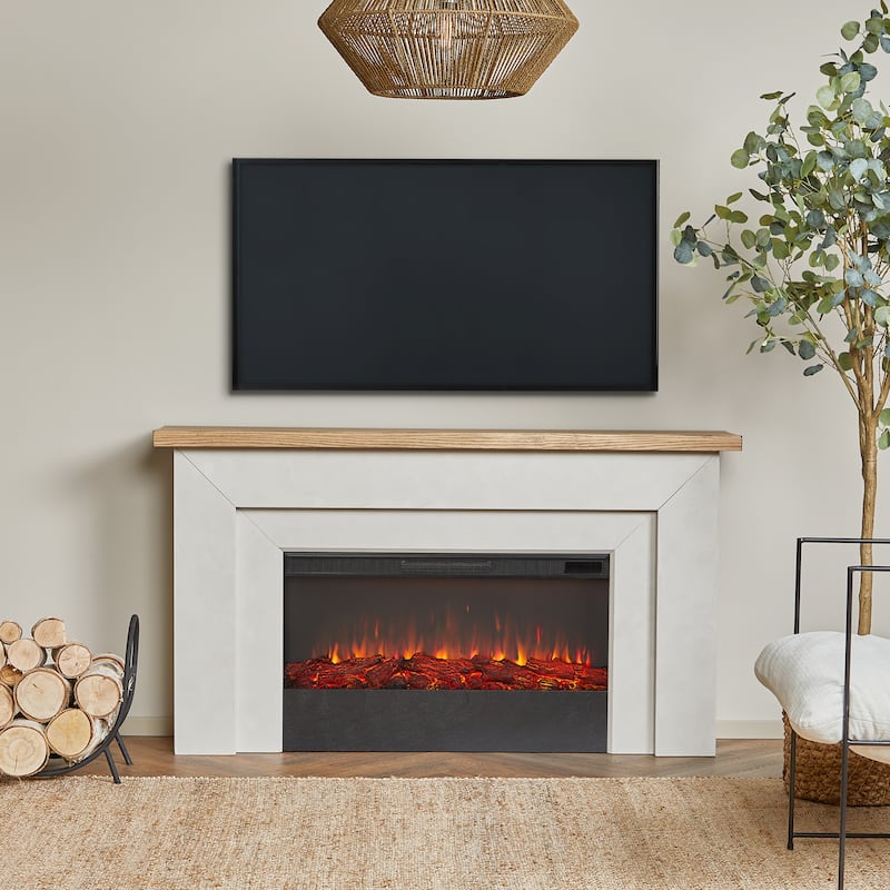 Malie Electric Fireplace Mantel in Venetian Gray by Real Flame