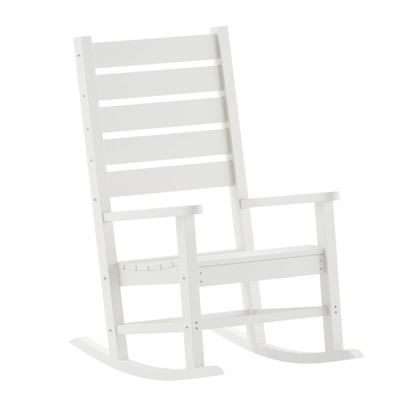 3pc Commercial Indoor/Outdoor Set with 2 Rocking Chairs and End Table