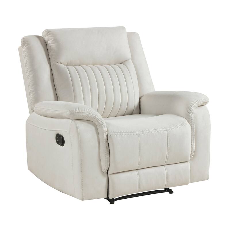 Lenore 39.5" Microfiber Manual Double Reclining Sofa - Tab Pull Motion