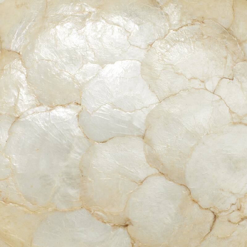 Teak Wood Handmade Live Edge Free Form Decorative Bowl with Capiz Interior - Brown - Roche River Decor