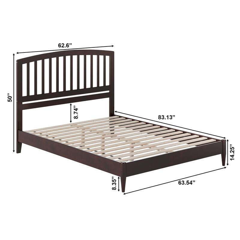 Quincy Solid Wood Low Profile Platform Bed - Espresso - Queen