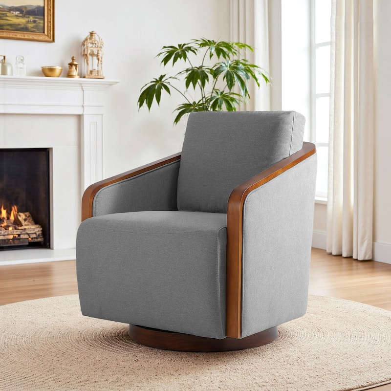 Modern Upholstered Swivel Accent Chair