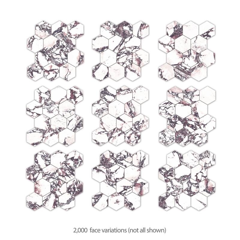 Merola Tile Touche 4" Hex Rubis 11-3/4" x 13-5/8" Porcelain Mosaic Floor and Wall Tile - (1 Tile)