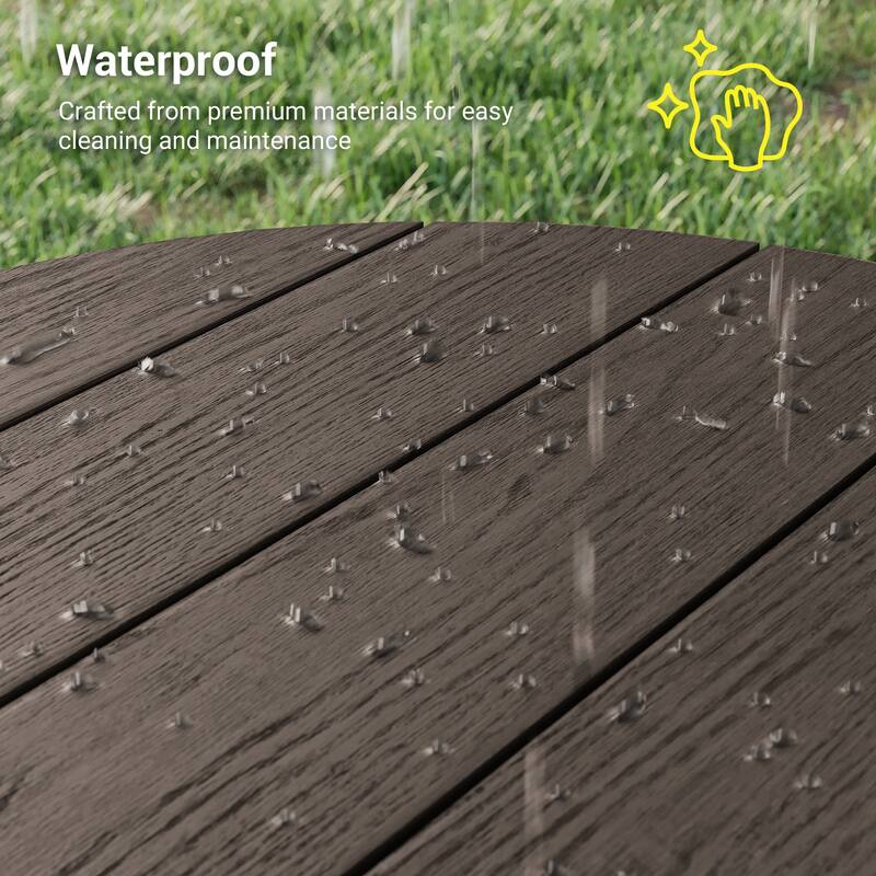 HDPE All-weather Outdoor Side Table, Easy Install Patio Table