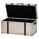 preview thumbnail 3 of 11, Nevio Vintage Weathered White Canvas Storage Trunk
