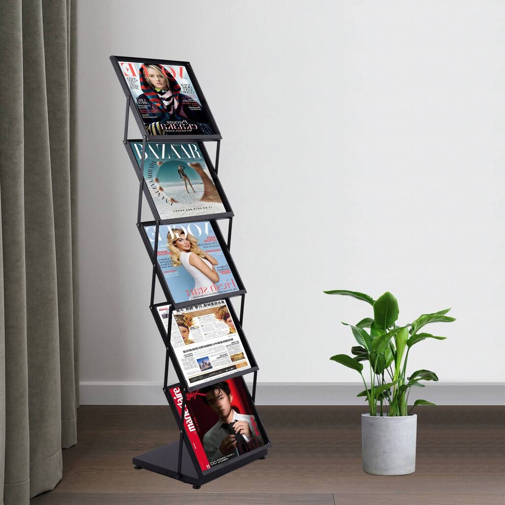 5-Tier Magazine Rack Holder Brochure Stand Shelf - Overstock - 38103305