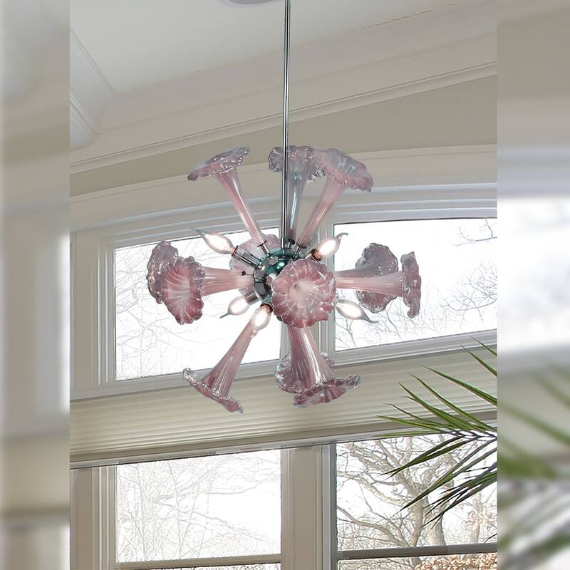 Yuri 6-Light Hand Blown Art Glass Chandelier