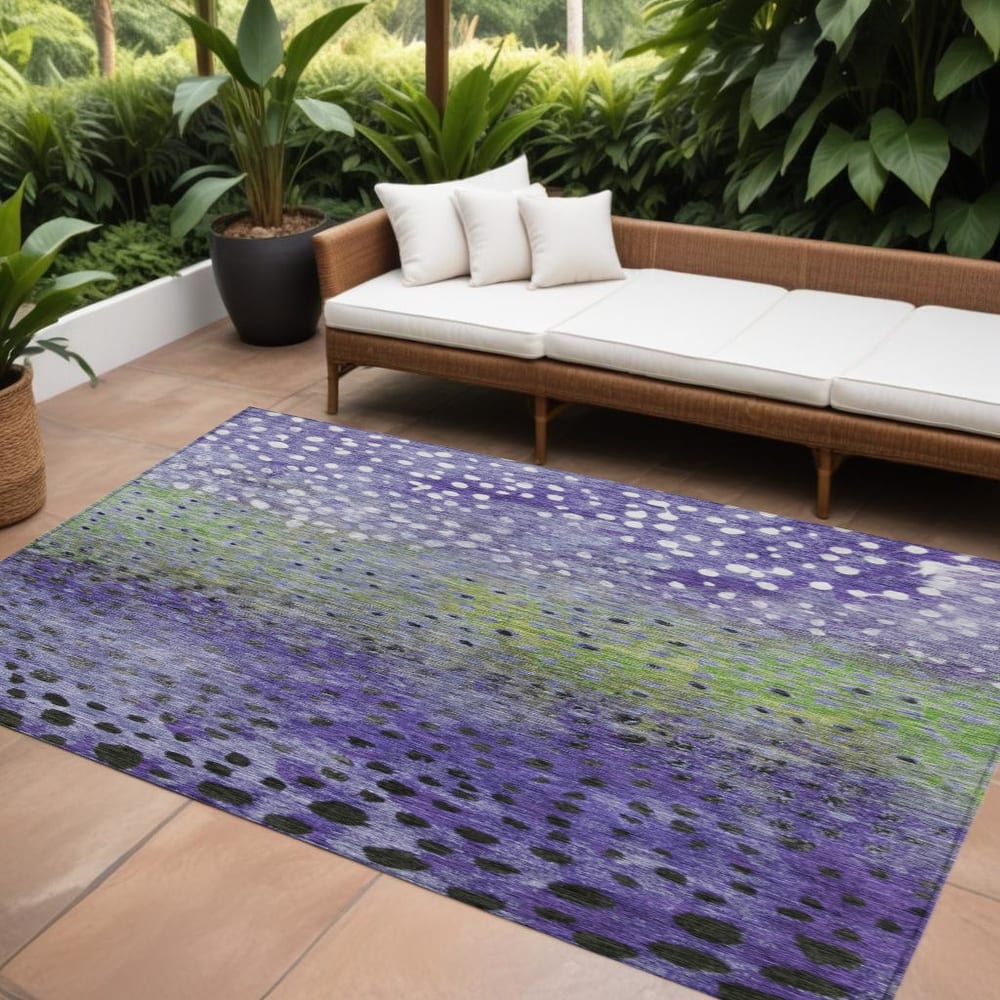 HomeRoots Abstract Transitional Rectangle Outdoor Rug