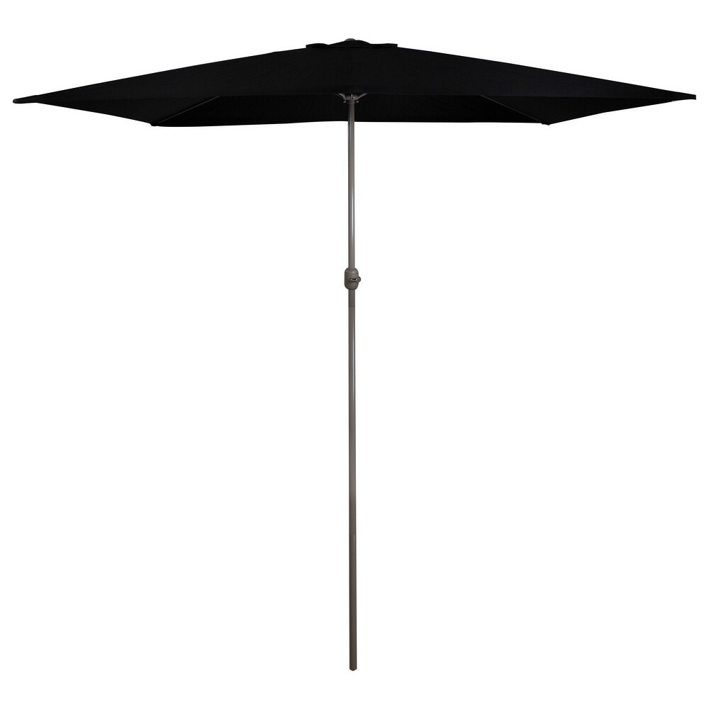 Overstock10ft X 6 5ft Outdoor Patio Market Umbrella With Hand Crank Black Black Dailymail