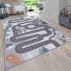 preview thumbnail 1 of 3, Kids Rug Mountain Road with Bears & Trees - Non Slip Playmat in Blue 3'11" x 5'3"