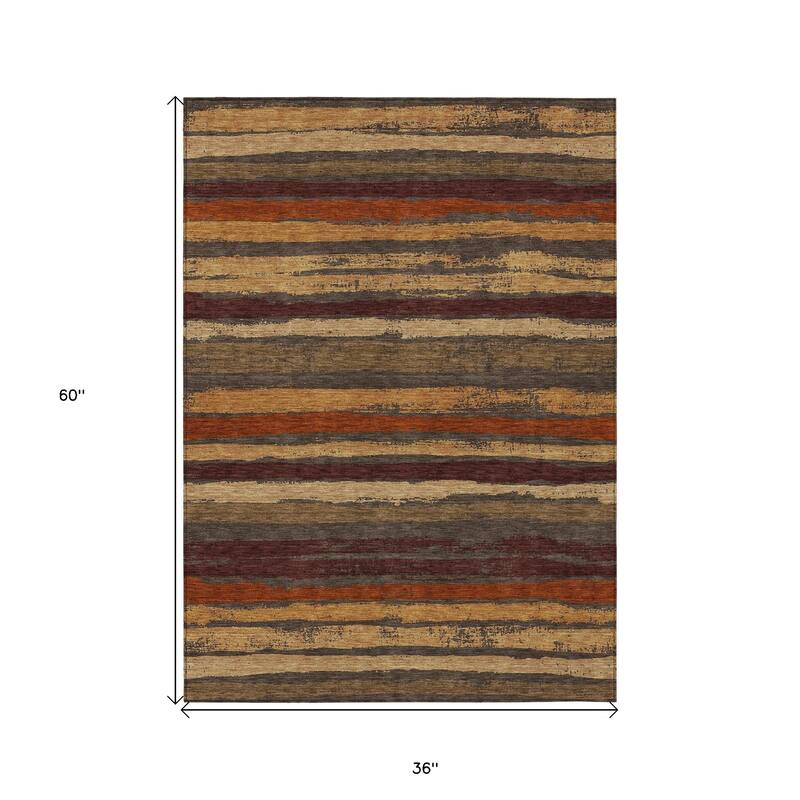 HomeRoots Striped Transitional Rectangle Outdoor Rug
