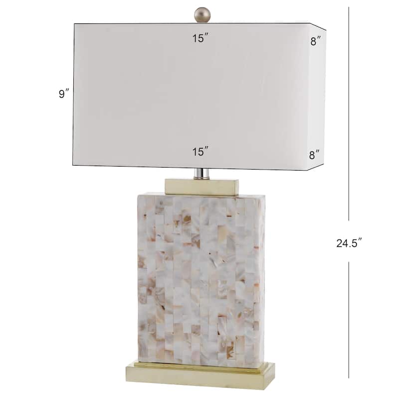 SAFAVIEH Lighting 25-inch Tory Sea Shell Table Lamp (Set of 2) - 15"x8"x24.5"