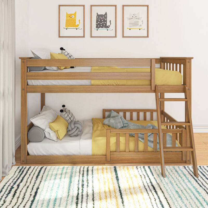 Max and Lily Twin over Twin Low Bunk with Guard Rails