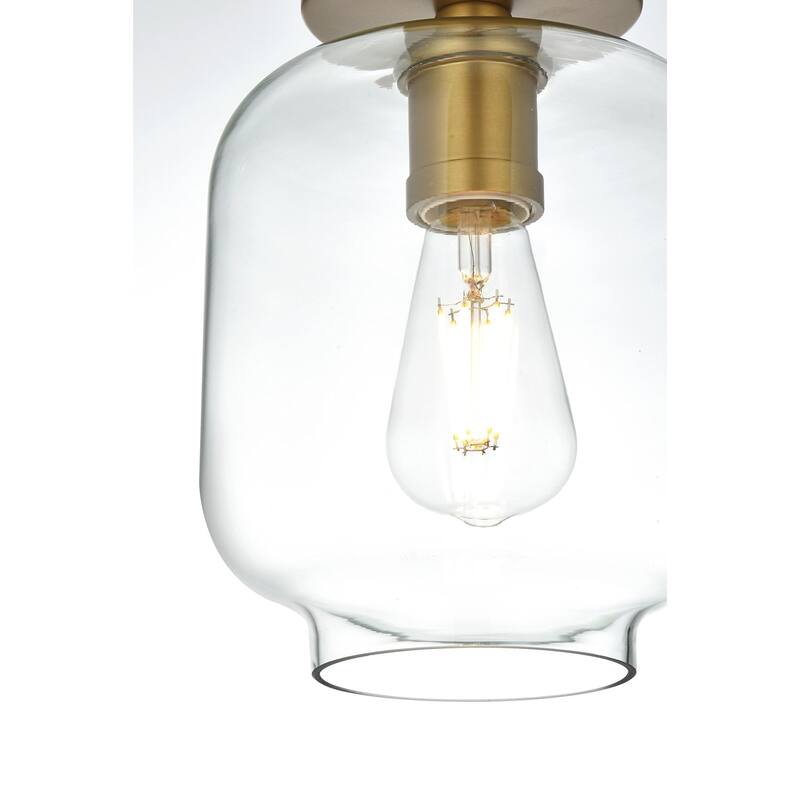 Elegant Lighting Collier Single Light 7" Wide Semi-Flush Ceiling