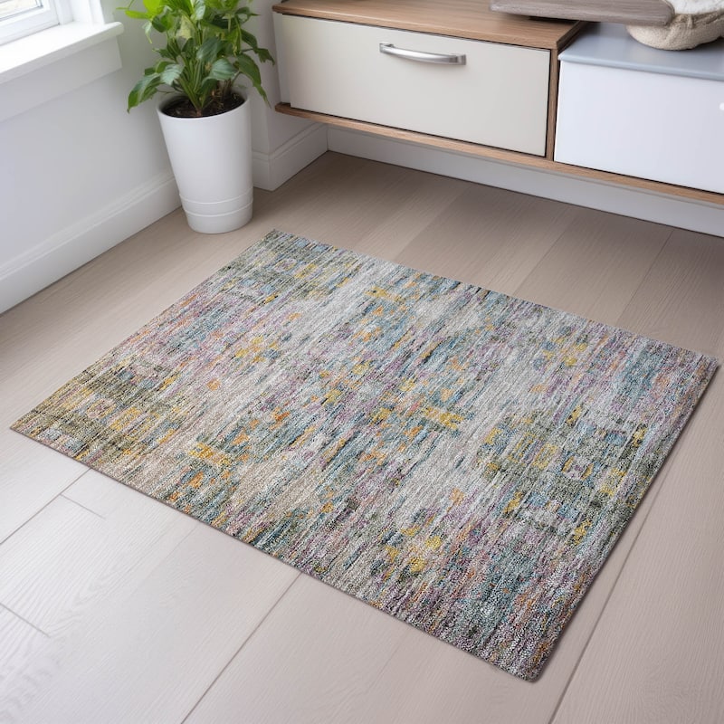 Premium Washable Super Soft Modern Glam Mayfield Rug - Linen - 1'8" x 2'6"