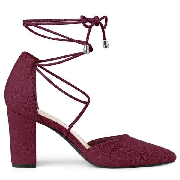 maroon lace heels