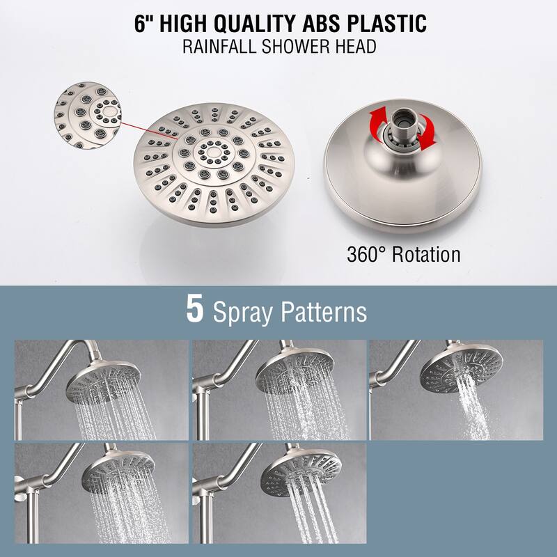PROOX 5 Sprayer Shower Head Faucet with Handheld Slide Bar - 6