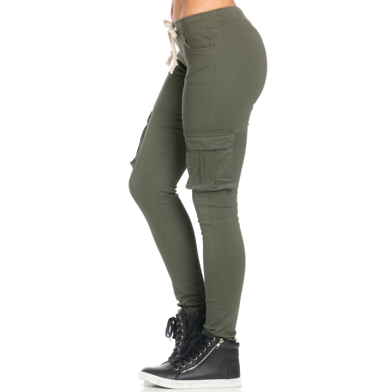 olive cargo pants skinny