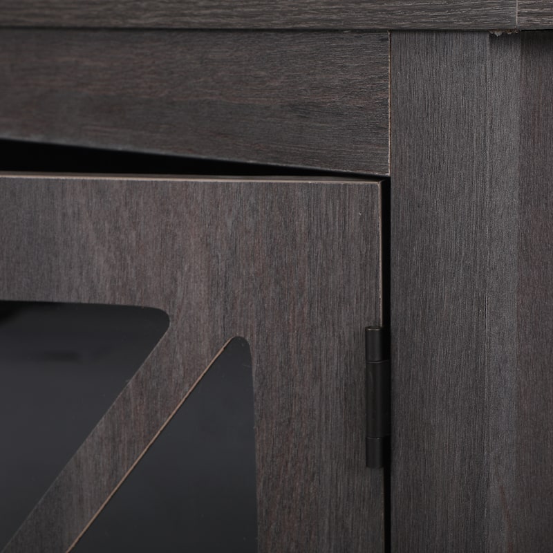 Set of 2 Industrial Nightstand Bedside End Table with Door