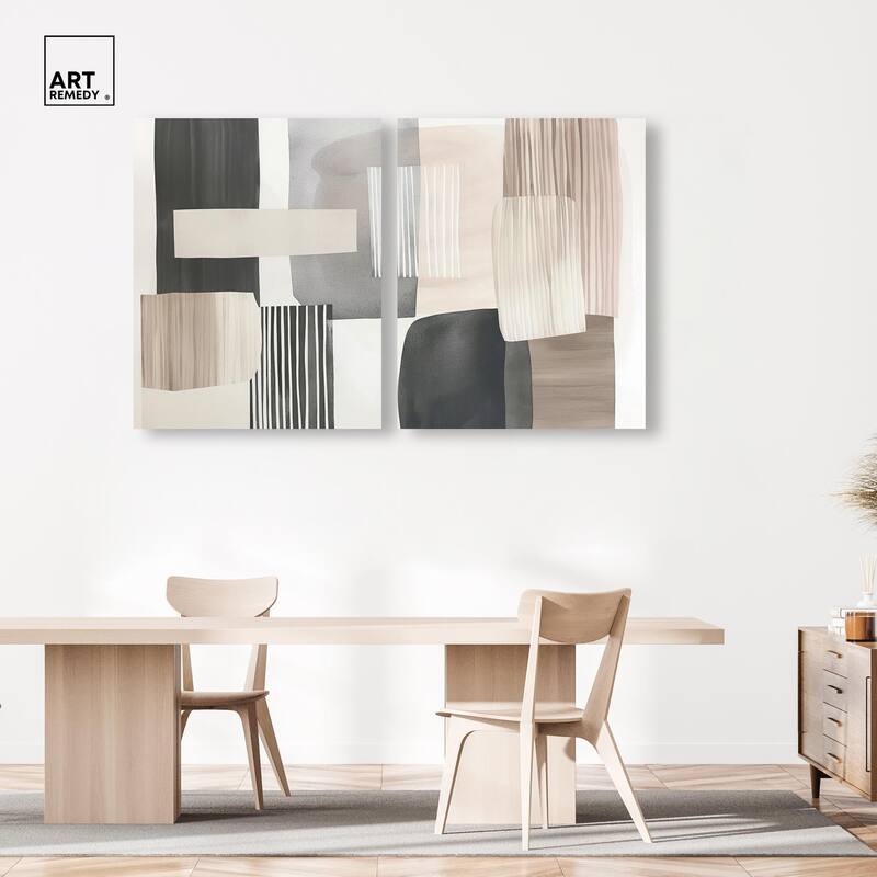 Floating Shapes II Canvas Set of 2 by Art Remedy, Gallery Wrapped