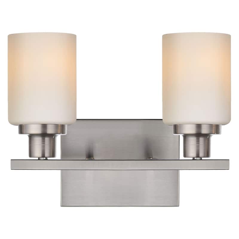2-Light Bathroom Light Fixtures Brushed Brass 6-Light Bathroom Vanity Light, Bathroom Lights Over Mirror with Milky Glass Shade
